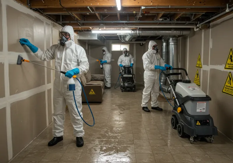 Basement Moisture Removal and Structural Drying process in Chico, CA